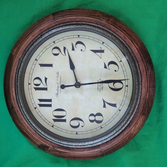 Sterling & Noble Other - Sterling & Noble Clock No.9 Dark Brown Wood Frame